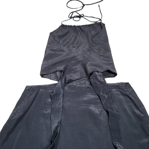 With Jean Black Gia  Style Halter Mini Dress Size M - Picture 5 of 16